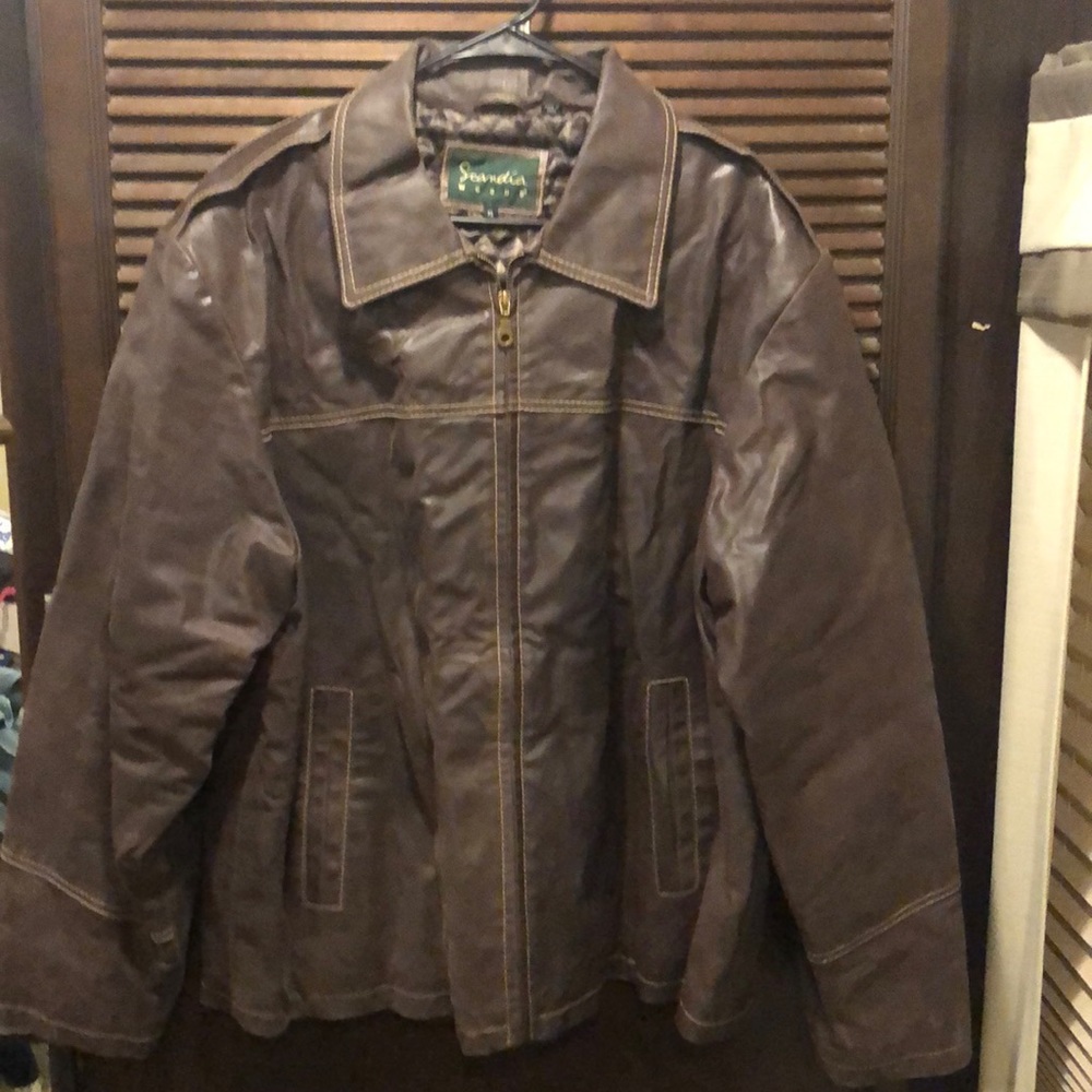 Scandia Woods Brown Leather Jacket XL